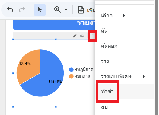 สร้างแผนภูมิวงกลม