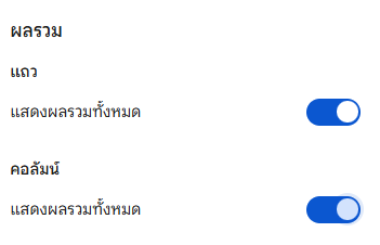 ตั้งค่าผลรวม